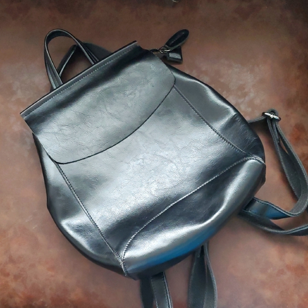 Urban Outfitters BDC Black Leather Backpack | Minimalist Everyday Travel Bag